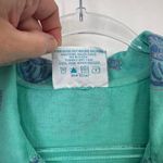 Vintage Zip Code Maxi Dress Womens Large Green Cotton Seashell Print‎ Collared Photo 6