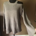 Design Lab Sweater w/ one cold shoulder Gray Photo 3