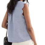 & Other Stories & OTHER STORIES / PARIS ATELIER Linen Scalloped Blouse, Size 12 Photo 3