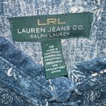 LRL Lauren Jeans Co. Women's Floral Button Up Jacket Denim, Linen Blend Size 16 Blue Photo 5