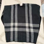 Woolrich  NWT Plaid Open Front Blanket Shawl Womens One Size Black/Gray Wrap Cozy Photo 5
