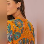 Farm Rio  NWT yellow mica short sleeve collared blouse women’s size large Photo 13