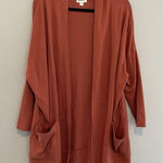 Pact Women’s M/L Airplane Cardigan Open Front Burnt Orange Rust Organic Cotton Size undefined Photo 0