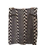 Michael Kors  Dark Navy Blue and White Chevron Pencil Skirt Photo 1