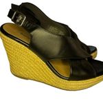 American Eagle Women’s  Black Cross Over Wedges Size 6 GUC #3176 Photo 4