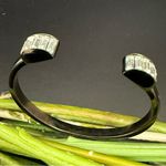 Lia Sophia Kiam Family Gunmetal Tone Rhinestones Crystal Cuff Bracelet 27g. Photo 1