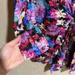 PINKO FLORAL SATIN BUTTON FRONT LONG SLEEVE SHEATH FAUX WRAP MINI DRESS Pink Size 8 Photo 5