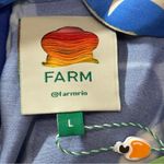 Farm Rio  NWT Women’s Size L Blue White Tropical Groove Cutout Detail Midi Dress Photo 10