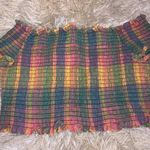 These Three Boutique Plaid Smocked Crop Top Photo 2