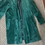 LNR Vintage Green Suede Leather Trench Coat Size Large Photo 2