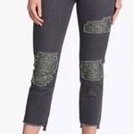 DKNY  Womens Sequin Crop Frayed Skinny Ripped jean Photo 0
