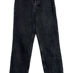 ZARA  Straight Leg High Rise Relaxed Fit Casual Button Fly Jeans 4 Black #4174 Photo 0