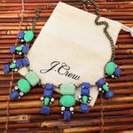J.Crew  Blue and Green Statement Necklace 20” Photo 0