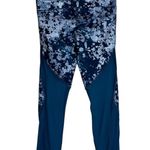Under Armour Capri Leggings Womens M Blue Camo Mesh Cropped Athleisure Gym Photo 5