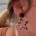 Star Drop Boho Earrings Black Photo 0