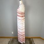 Soma Weekend Soft Jersey V-Neck Maxi Bra Dress Size L Pink Stripe Pockets Beach Photo 3