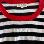 Pink Rose   Black and White Striped Top with Red Trim Photo 1