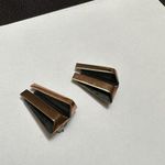 Renoir Oxidized Copper Modernist Clip On Earrings Signed Photo 5