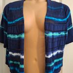 Lane Bryant  Sz 16 Striped Blue and Teal Cardigan Photo 2