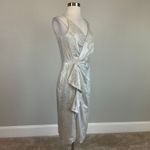 Eliza J Gold Metallic Sheath Cocktail Dress Size 10 Sleeveless V-Neck Sheath Photo 1