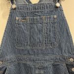 Gap  VTG Y2K Blue White Hickory Stripe Denim Overalls Railroad Workwear Utility Photo 5