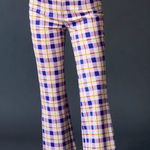 Anthropologie Maeve Susanna Flare Pants Colorful Plaid size S Small Photo 0