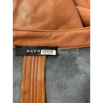 Natori Vegan Luxe Leather Blouson Dress Brown Womens Size Small Photo 9