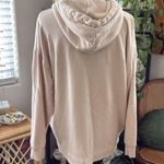 Aerie Light Tan Quarter Button Pullover Tunic Sweatshirt Hoodie Photo 1