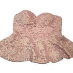 Forever 21 Rose Gold Bustier Top Lace Summer Spring Sleeveless Women's Sz Medium Photo 1
