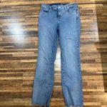 NYDJ Marilyn Straight Leg Jeans Lift Tuck Raw Hem Denim Blue Size 6 Photo 7