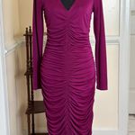 INC Ruched Long Sleeve V-Neck Bodycon Dress Photo 0