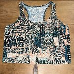 Calvin Klein Womens Printed Racerback Cropped Tank Top green Size X-Large Photo 3