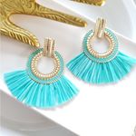 Free People New! FP Amber Raffia Earrings Photo 8