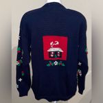 The Eagle's Eye Vintage 1992 Women’s Size S Holly Navy/Red Christmas Sweater Blue Photo 1