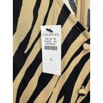 Talbots NWT  Women's Size 4 Tan Black Zebra Print V-Neck Midi Shirt‎ Dress Belted Photo 2