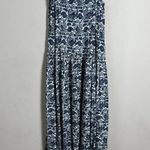 Mango Floral Paisley Print Button Up Tiered Maxi Dress Women's 2 Blue White NWT Photo 9
