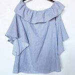 Jealous Tomato  Off the Shoulder Bell Sleeve Pinstripe Dress Size Large Photo 8