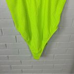Good American  Always Sunny One Piece Ribbed Swimsuit in Electric Lime/Yellow Photo 5