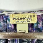 One World Top Womens XL Purple Geometric Floral Burnout Indie Boho Whimsigoth Photo 1