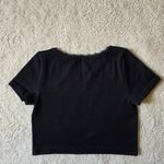Art Class  Black Short Sleeve Ribbed Crop Top Photo 1