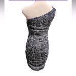 Badgley Mischka  Colecction One-Shoulder Knee-Length Dress Bejewel Accent Size 6 Photo 4