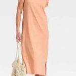 Universal Threads Universal Thread Dress Coral Orange Ruffle Tank Midi Sleeveless NWT Large Photo 0