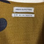 Urban Outfitters Audrey Wrap Midi Dress XS Long-Sleeve Yellow Polka Dot Woven Photo 6