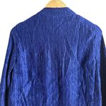 Chico's Chico’s Cobalt Blue Crinkled Plisse Satin Band Collar Jacket Size 4 Photo 4