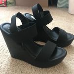 Steve Madden Black Bandage Strap Wedges  Photo 0