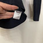 Theory  navy silk ribbed vneck knit sweater Size Small Photo 4