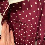 Funky 80’s Ms. Chaus maroon polka bot wide collar vneck belted midi dress Red Size 10 Photo 5