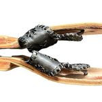 Jack Rogers BLACK LEATHER WHIPSTITCH NAVAJO TOE POST THONG SANDALS Photo 1