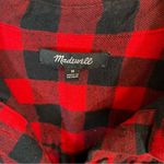 Madewell ✨ Women’s Red Black Buffalo Plaid Collared Long Sleeve Shirt Medium Photo 2