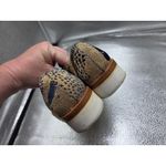 Free People  Snake Eyes Loafers Gold & Blue Size 7 Woven Textile Shoes Euro 37 Photo 5